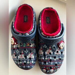 CROCS Festive Light-Up Mickey Clogs - Black and Red